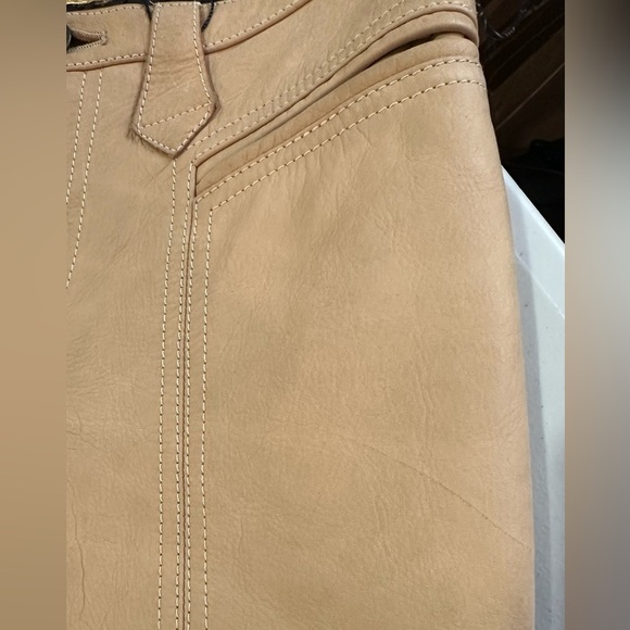 NWT Saint Laurent Leather Kick Flare Pants Beige FR36 - Picture 16 of 16